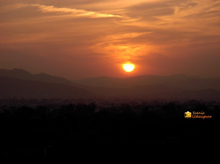 Sunset image captured from Apani Dhani, Udaipur.